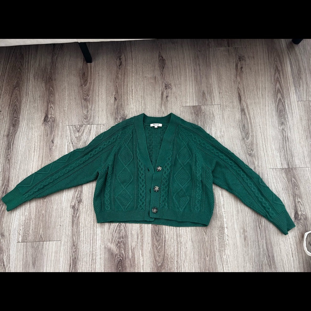 Madewell green cardigan size medium